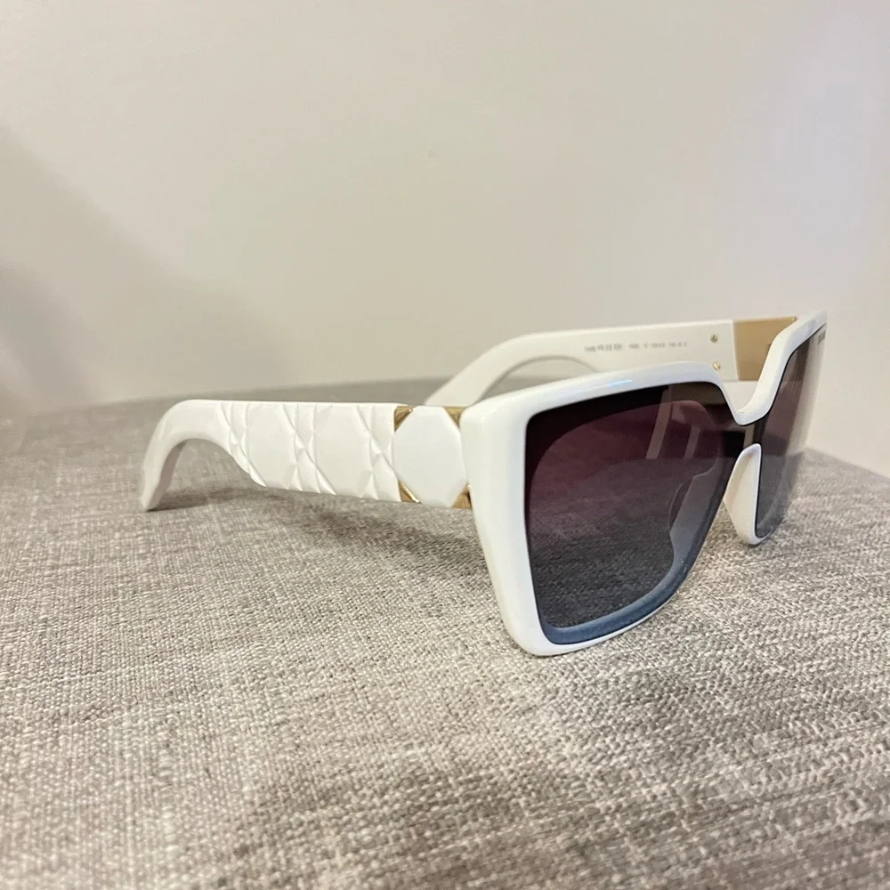 Dior White Frame with Purple Lenses Sunglasses